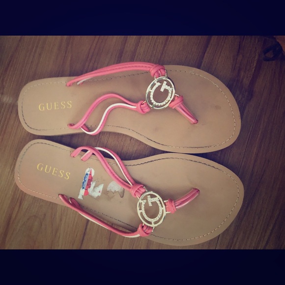guess sandals pink